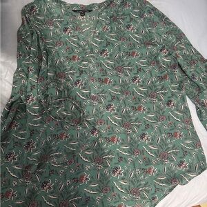 Floral Green Women's Top